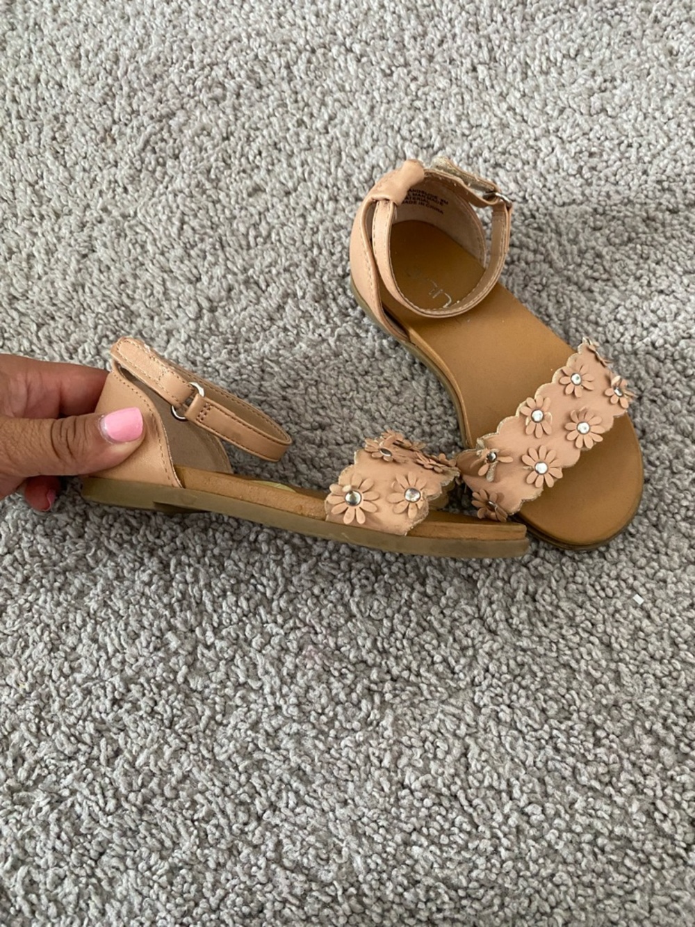 Annie Tan Floral Ankle-Strap Sandals - Picture 2 of 4
